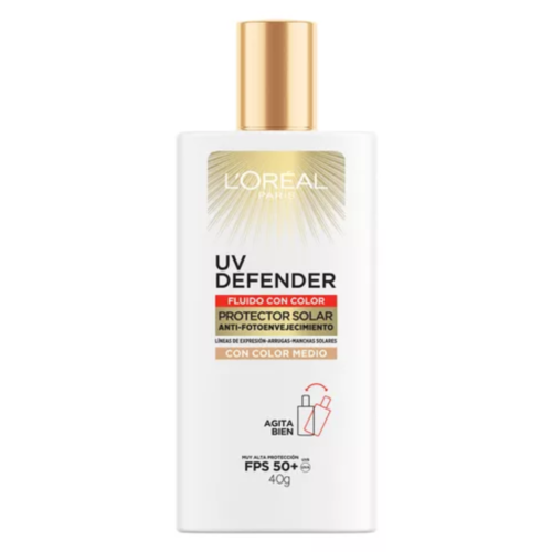 L'ORÉAL PARIS UV DEFENDER PROTECTOR SOLAR DIARIO FLUIDO TONO MEDIO FPS50 40 ML
