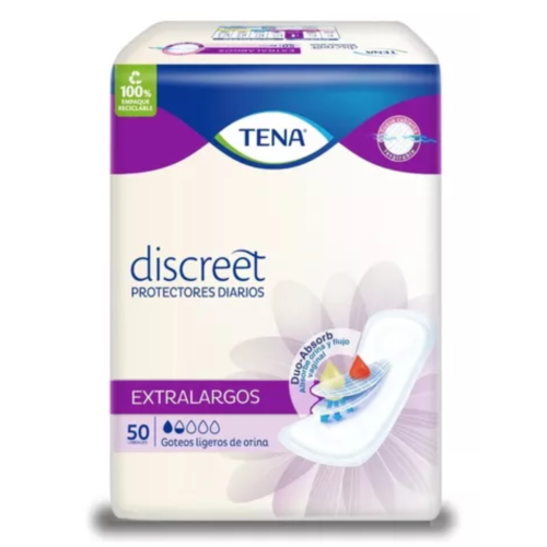 PROTECTORES DIARIOS TENA DISCREET EXTRALARGOS X50 UN